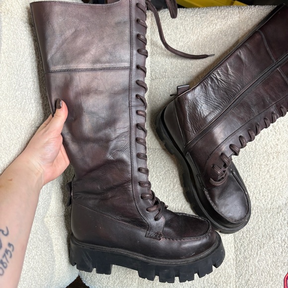 Free People Jones Tall Lace Up Boots - Picture 6 of 9